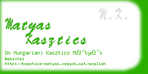 matyas kasztics business card